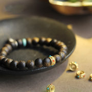 Buddha Stones Vietnam Qinan Agarwood Turquoise Balance Strength Bracelet Bracelet BS 10
