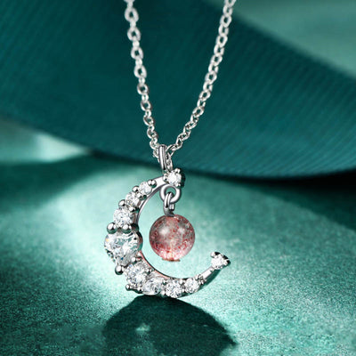Buddha Stones Strawberry Quartz Blue Crystal Love Healing Necklace Necklaces & Pendants BS Strawberry Quartz