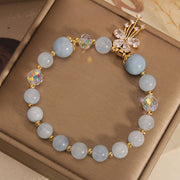 Buddha Stones Aquamarine Pink Crystal Healing Zircon Butterfly Charm Bracelet Bracelet BS 6