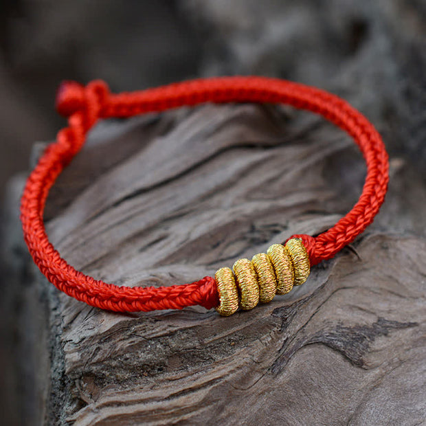 Buddha Stones Handmade Simple Design Chinese Knotting Luck Strength Braid String Bracelet Bracelet BS King Kong Knot Red 17cm