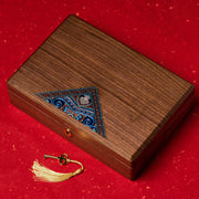 Buddha Stones Vintage Handmade Black Walnut Wood Jewelry Storage Box Wooden Gift Box