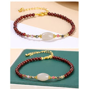 Buddha Stones Garnet Jade Tourmaline Bead Passion Bracelet Bracelet BS 8