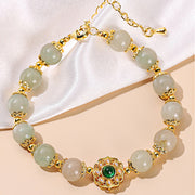 Buddha Stones Natural Jade Prosperity Bead Chain Bracelet Bracelet BS 3