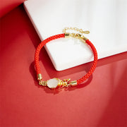 Buddha Stones Chalcedony Luck Koi Fish Wealth Bracelet Necklace Pendant