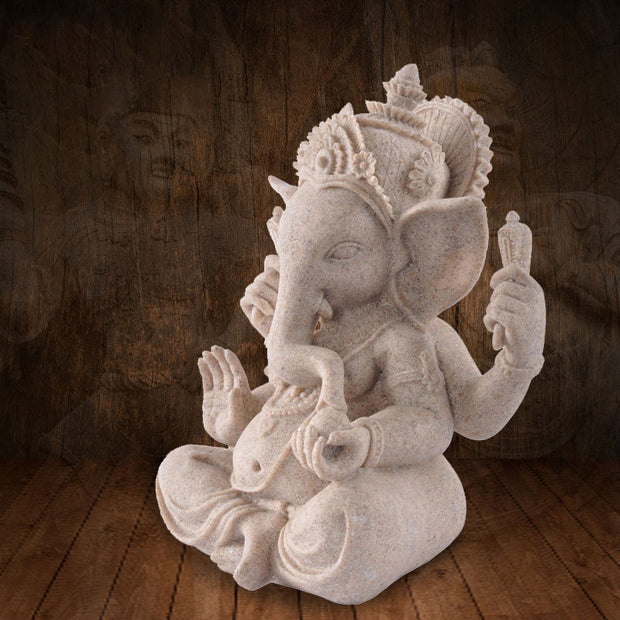 Buddha Stones Ganesh Ganpati Elephant Statue Wealth Blessing Home Decoration Decorations BS 1