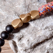 Buddha Stones Handmade Tibetan Black Onyx Tassel Bracelet Bracelet BS 8
