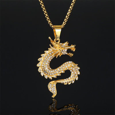 Buddha Stones Chinese Zodiac Dragon Zircon Protection Necklace Pendant Necklaces & Pendants BS Dragon(Protection♥Success)