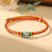 Buddha Stones Colorful Rope Zongzi Pattern Luck Handmade Child Adult Bracelet