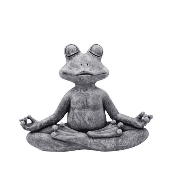 Buddha Stones Meditating Zen Dog Cat Frog Decoration Decorations BS Frog 9.5x12.5X5cm(300g)