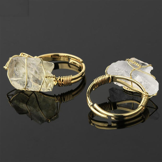 Buddha Stones Natural Crystal Gemstone Amethyst Adjustable Ring Rings BS 13