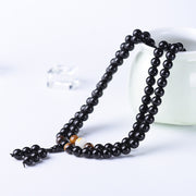 Buddha Stones Chinese Zodiac Obsidian Protection Mala Bracelet Bracelet BS 2