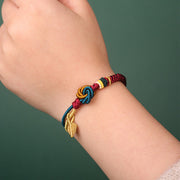 Buddha Stones Tibetan Handmade Mandala Knot Leaf Luck Rope Bracelet Bracelet BS 1