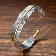 FREE Today: Feather Pattern Carved Luck Wealth Cuff Bracelet Bangle FREE FREE 1