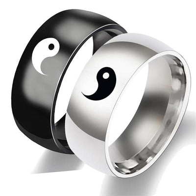 Yin Yang Balance Titanium Steel Couple Ring (Extra 40% Off | USE CODE: FS40) Rings BS main