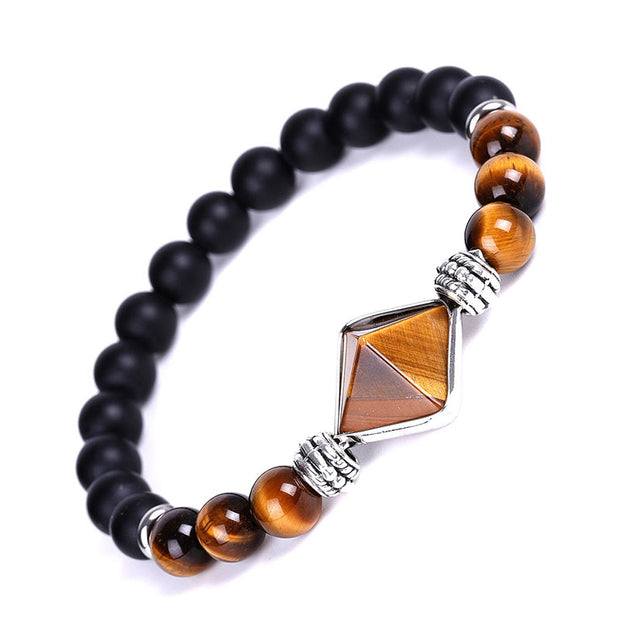Buddha Stones Amethyst Mix Frosted Stone Healing Bracelet Bracelet BS Tiger Eye