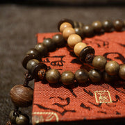 Buddha Stones Tibetan Sandalwood Protection Charm Mala Bracelet