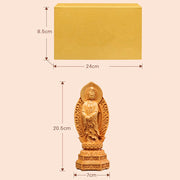 Buddha Stones Handmade Thuja Sutchuenensis Wood Kwan Yin Avalokitesvara Prosperity Decoration Decorations BS 8