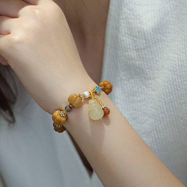 Buddha Stones Golden Silk Jade Pixiu Wealth Bracelet Bracelet BS 5
