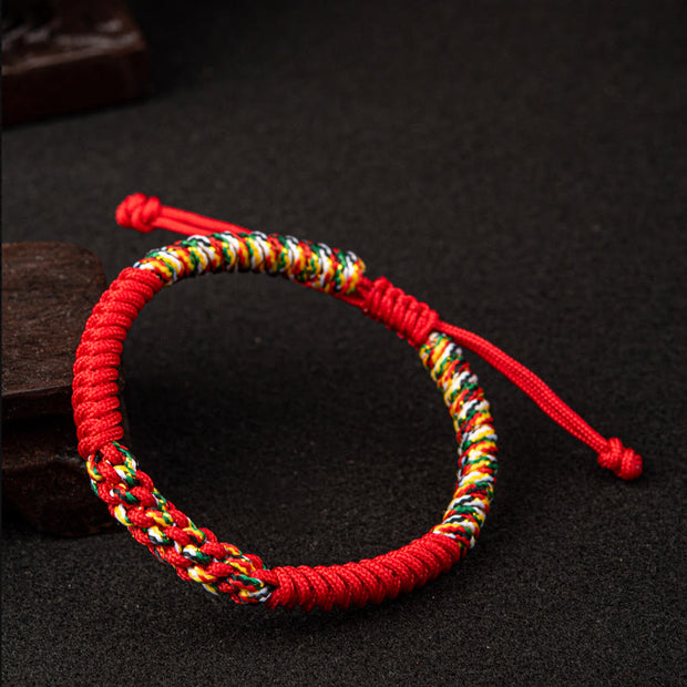 Buddha Stones Tibetan Handmade Colorful King Kong Knot Luck Braid String Bracelet Bracelet BS 3