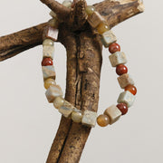 Buddha Stones Natural Stone Sea Sediment Jasper Agate Protection Bracelet