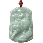 Buddha Stones Natural Jade 12 Chinese Zodiac Abundance Amulet Pendant Necklace Necklaces & Pendants BS 6