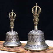 Buddha Stones Tibetan Meditation Bell and Vajra Dorje Copper Enlightenment Decoration Set