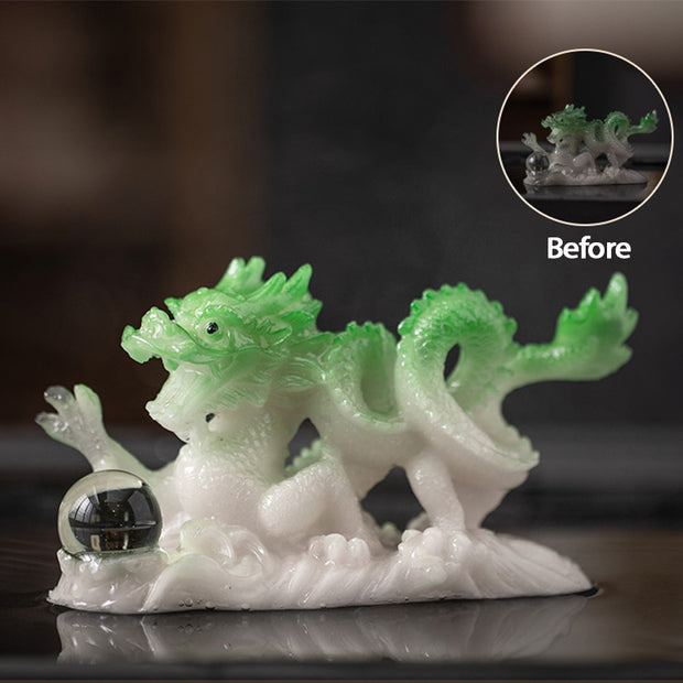 Buddha Stones Year Of The Dragon Color Changing Resin Luck Success Tea Pet Home Figurine Decoration