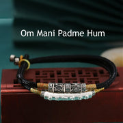 Buddha Stones 999 Sterling Silver Handmade Om Mani Padme Hum Peace Braided Bracelet