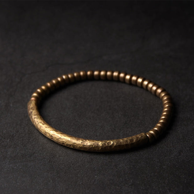 Buddha Stones Simple Design Copper Brass Bead Luck Wealth Bracelet Bracelet BS 11