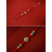 Buddha Stones Dunhuang 925 Sterling Silver Lotus Drum New Beginning Red Rope Bracelet Bracelet BS 7