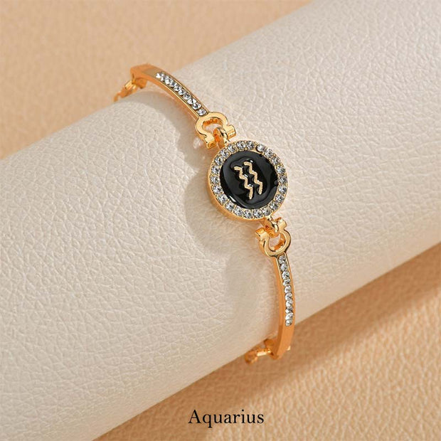 12 Constellations of the Zodiac Rhinestone Chain Adjustable Bracelet (Extra 30% Off | USE CODE: FS30) Bracelet BS Aquarius