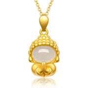 Buddha Stones White Jade Buddha Success Pendant Necklace Necklaces & Pendants BS White Jade