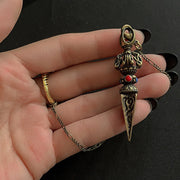 Buddha Stones Pentagram Eye of God Feather Hamsa Copper Healing Necklace Pendant Pendulum Necklaces & Pendants BS 10