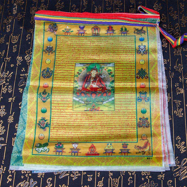 Buddha Stones Tibetan 5 Colors Windhorse Buddha Tara Scriptures Healing Auspicious Outdoor Prayer Flag TIBETAN PRAYER FLAGS buddhastoneshop 1