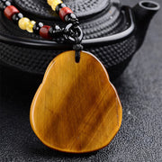 Buddha Stones Tiger's Eye Laughing Buddha Blessing Necklace Necklaces & Pendants BS 2