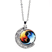 Buddha Stones Yin Yang Moon Balance Harmony Rotation Necklace Pendant Necklaces & Pendants BS Yin Yang&Dragon
