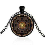 Buddha Stones Sacred Sri Yantra Time Gemstone Necklace Necklaces & Pendants BS 3