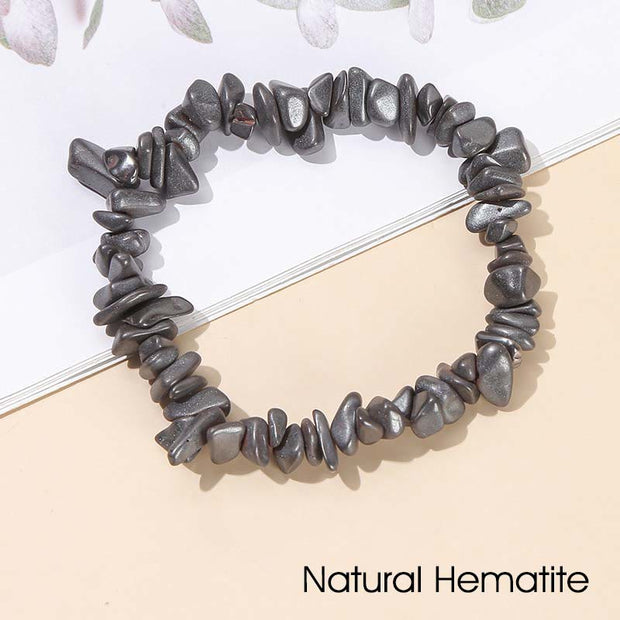 Natural Irregular Shape Crystal Stone Warmth Soothing Bracelet Bracelet BS Natural Hematite