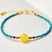 Buddha Stones Turquoise Amber Red Agate Protection Bracelet Necklace Pendant Bracelet Necklaces & Pendants BS 5