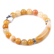 Natural Crystal Beads Unisex Heart Bracelet Bracelet BS Golden Silk Jade