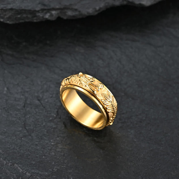Buddha Stones Dragon Titanium Steel Stimulation Rotatable Ring (Extra 30% Off | USE CODE: FS30) Ring BS 6