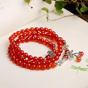 Buddha Stones Natural Red Agate Bead Blessing Bracelet Necklace Bracelet Necklaces & Pendants BS 4
