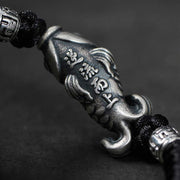Buddha Stones Silver Luck Koi Fish Braided String Bracelet Bracelet BS 5