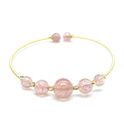 Buddha Stones Natural Strawberry Quartz Love Healing Bracelet Bangle Bracelet BS 6