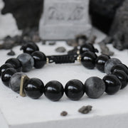 Buddha Stones Black Obsidian Black Glitter Stone Purification Bracelet