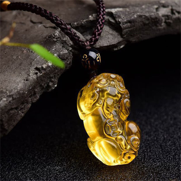 Buddha Stones FengShui Citrine PiXiu Wealth Necklace Pendant Necklaces & Pendants BS 1