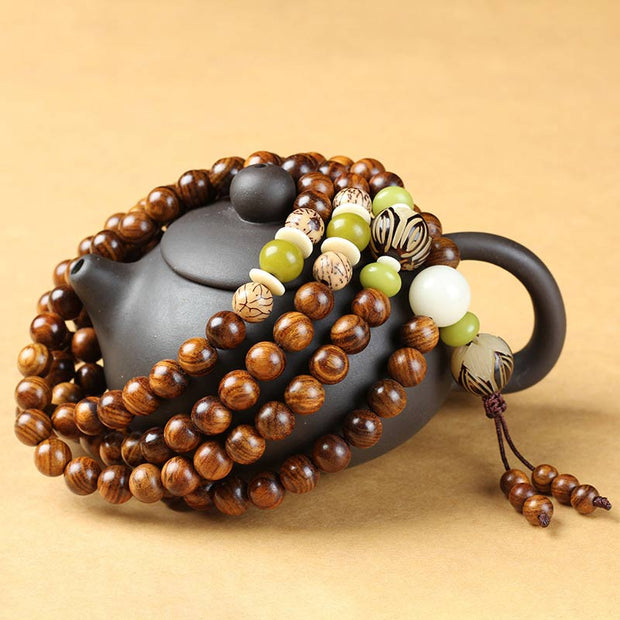 Buddha Stones Tibetan Rosewood Mala Protection Calm Bracelet Bracelet BS 1
