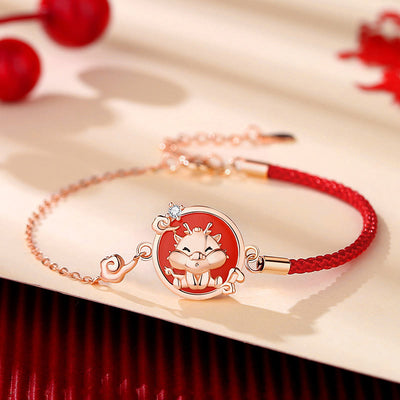 Buddha Stones 925 Sterling Silver Natural Red Agate Year Of The Dragon Auspicious Cloud Luck Bracelet Necklace Pendant