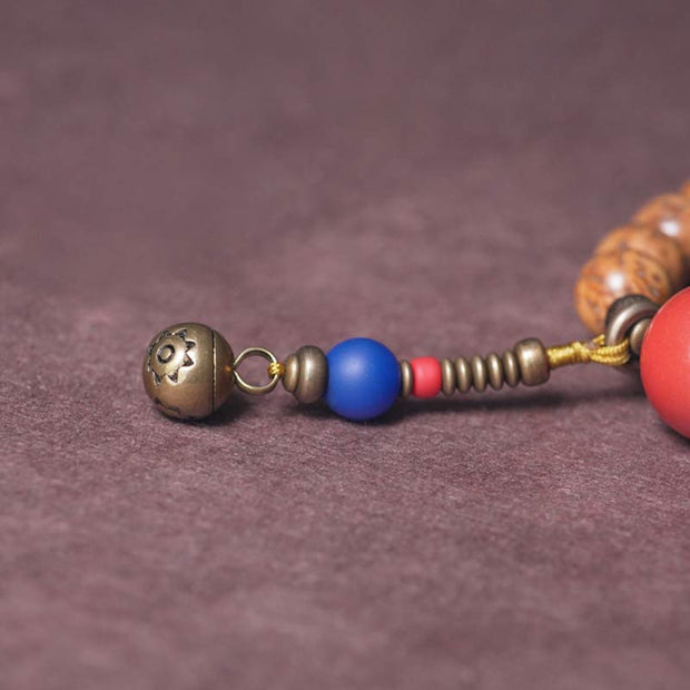 Buddha Stones 108 Mala Beads Bodhi Seed Wisdom Peace Tassel Bracelet Mala Bracelet BS 9