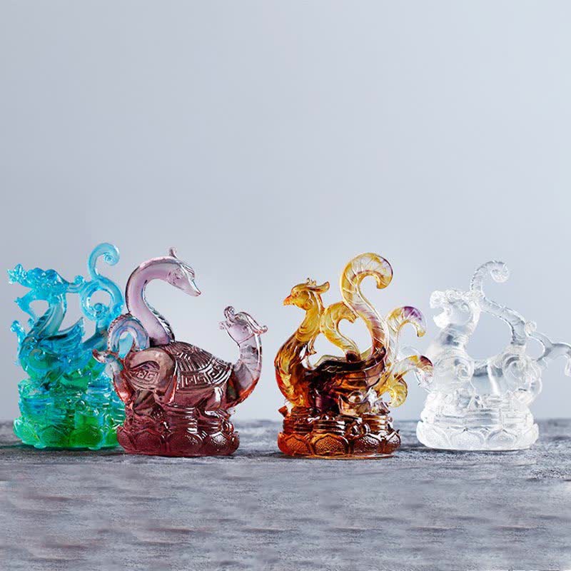 Buddha Stones Feng Shui Four Symbols Azure Dragon Handmade Liuli